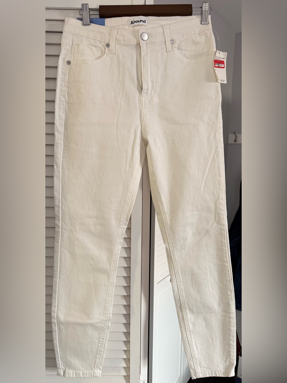 Abound Cream Slim Straight Jeans